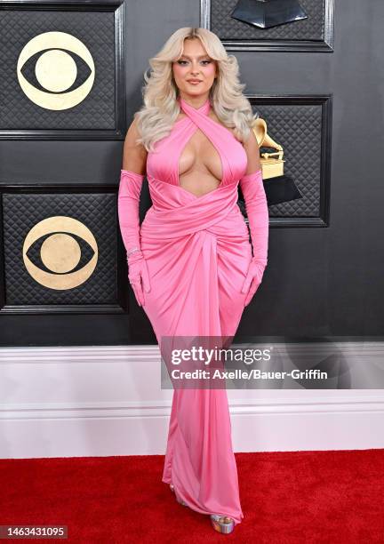 Bebe Rexha attends the 65th GRAMMY Awards at Crypto.com Arena on February 05, 2023 in Los Angeles, California.