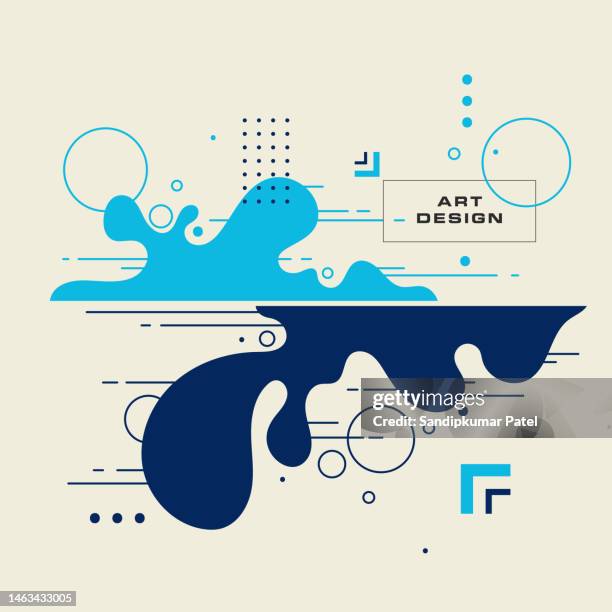 poster with dynamic waves. illustration minimal flat style - sludge stock illustrations
