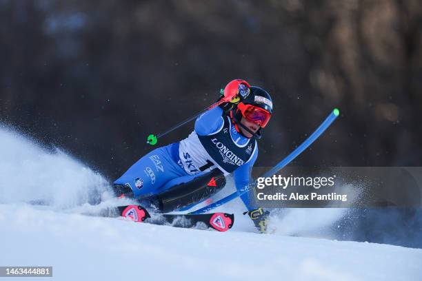 Federica Brignone of Italy competes in the Women's Alpine Combined at the FIS Alpine World Ski Championships on February 06, 2023 in Meribel, France.