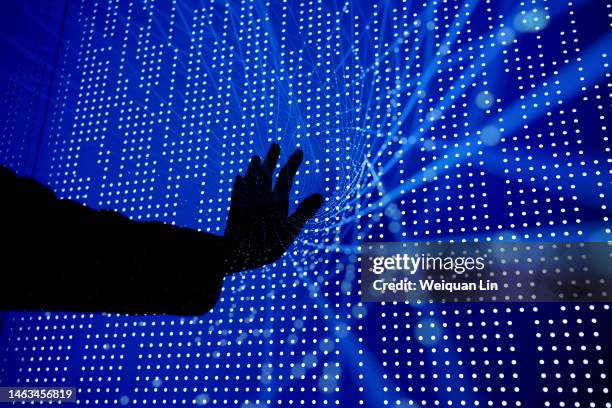 manipulating big data - future technology stock pictures, royalty-free photos & images