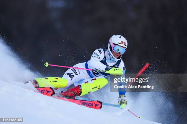 Isabella Wright of the Team United States competes in the Women's Alpine Combined at the FIS Alpine World Ski Championships on February 06, 2023 in...