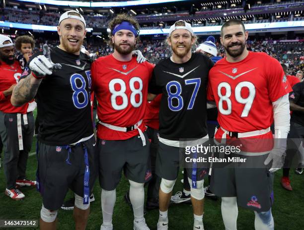 George Kittle of the San Francisco 49ers and NFC, Dawson Knox of the Buffalo Bills and AFC, T.J. Hockenson of the Minnesota Vikings and NFC and Mark...