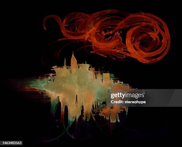 city at night - apocalypse stock illustrations