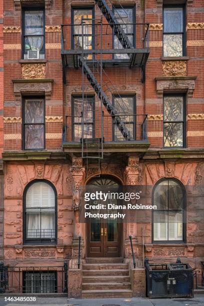 brick building on morton street in the west village, greenwich village, manhattan, new york city - diana center stock pictures, royalty-free photos & images