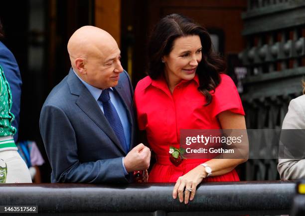 Kristin Davis and Evan Handler on location for 'And Just Like That' on February 06, 2023 in New York City.