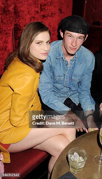 Models Tali Lennox and Callum Turner attend as Tommy Hilfiger hosts a cocktail party to celebrate the launch of London Collections: Men at The Scotch...