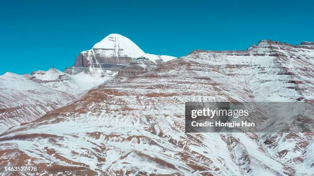 kailash sacred mountain in ngari prefecture, tibet, china. - mount kailash kora stock pictures, royalty-free photos & images