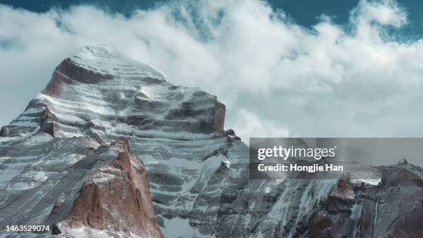 kailash sacred mountain in ngari prefecture, tibet, china. - mount kailash kora stock pictures, royalty-free photos & images