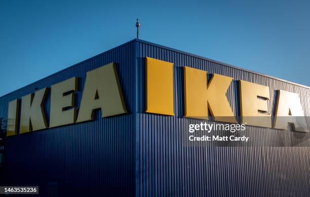 The sun shines on the outside of the Swedish home furnishers Ikea, on February 05, 2023 in Bristol, England. The International Monetary Fund is...