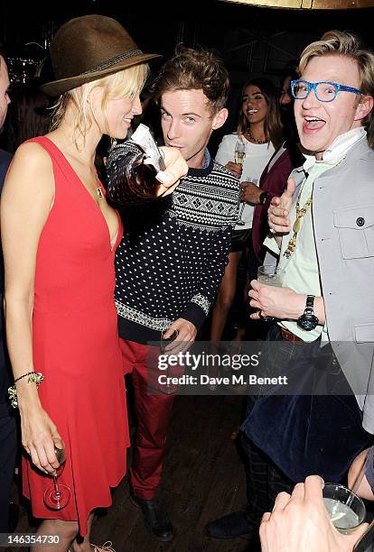 Ruta Gedmintas, Luke Treadaway and Henry Conway attend as Tommy Hilfiger hosts a cocktail party to celebrate the launch of London Collections: Men at...
