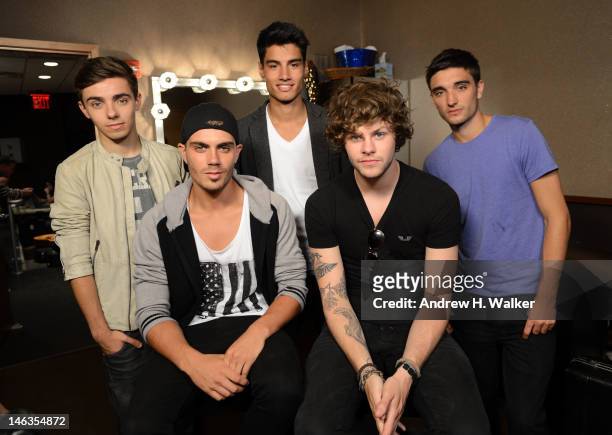 Musicians Nathan Sykes, Max George, Siva Kaneswaran, Jay McGuiness and Tom Parker of The Wanted attend the Media Mixer industry event presented by...