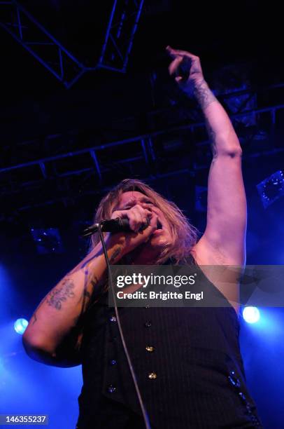 Sebastian Bach performs on stage at O2 Islington Academy on June 14, 2012 in London, United Kingdom.