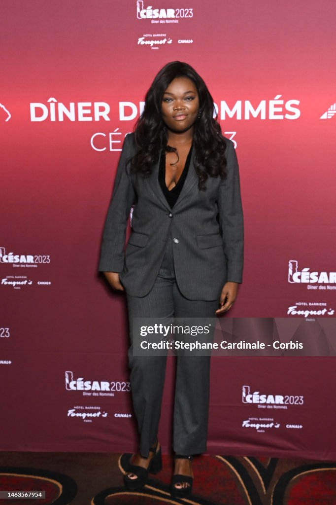 Guslagie Malanda attends the Cesar Nominee Dinner At Le Fouquet's on