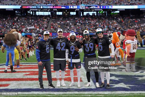 Players Jason Myers of the Seattle Seahawks, Andrew DePaola of the Minnesota Vikings, KaVontae Turpin of the Dallas Cowboys and Jeremy Reaves and...