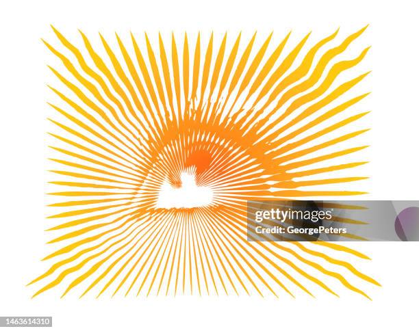 third eye glowing with sunbeams - security operations stock illustrations