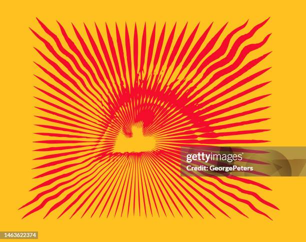 third eye glowing with sunbeams - security operations stock illustrations