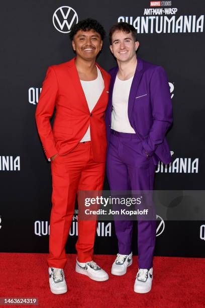 Pablo Hernandez and Alex Maystrik attend Marvel Studios' “Ant-Man And The Wasp: Quantumania" at Regency Village Theatre on February 06, 2023 in Los...