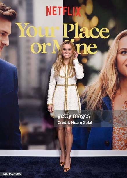 Reese Witherspoon attends the Your Place Or Mine New York Screening at The Paris Theatre on February 06, 2023 in New York City.