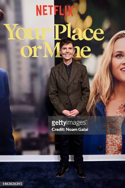 Tig Notaro attends the Your Place Or Mine New York Screening at The Paris Theatre on February 06, 2023 in New York City.