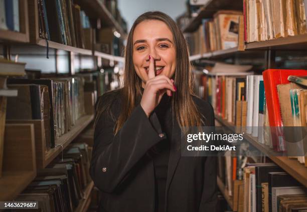 Library Shushing Sign 51 Librarian Shush Stock Photos, High-Res Pictures, and Images - Getty ...