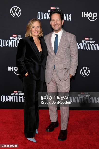 Julie Yaeger and Paul Rudd attend Marvel Studios' “Ant-Man And The Wasp: Quantumania" at Regency Village Theatre on February 06, 2023 in Los Angeles,...