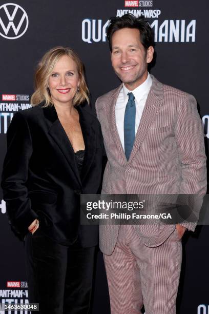 Julie Yaeger and Paul Rudd attend Marvel Studios' “Ant-Man And The Wasp: Quantumania" at Regency Village Theatre on February 06, 2023 in Los Angeles,...