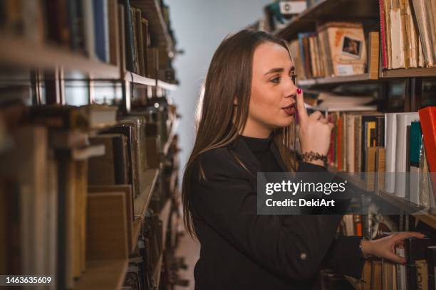 Library Shushing Sign Librarian Shushing Photos and Premium High Res Pictures - Getty Images