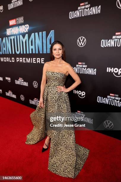 Catherine Zeta-Jones attends the Ant-Man and The Wasp Quantumania world premiere at Regency Village Theatre in Westwood, California on February 06,...