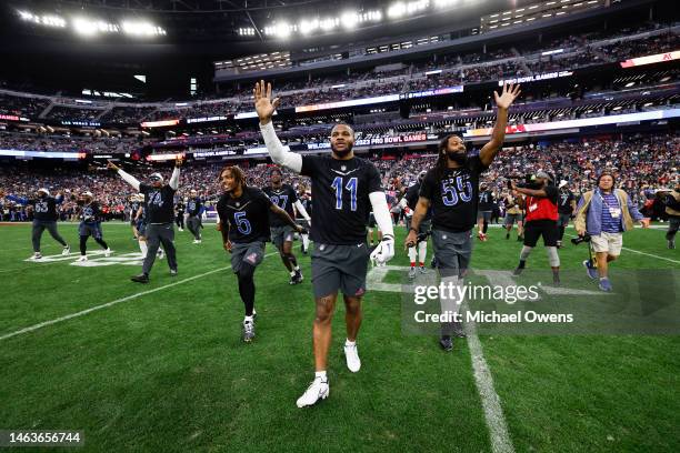 Defensive tackle Daron Payne of the Washington Commanders, NFC cornerback Jalen Ramsey of the Los Angles Rams, NFC outside linebacker Micah Parsons...