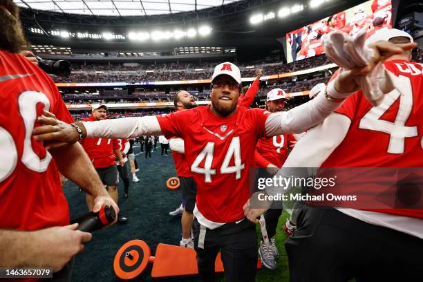 Cornerback Marlon Humphrey of the Baltimore Ravens reacts during an NFL Pro Bowl football game at Allegiant Stadium on February 05, 2023 in Las...