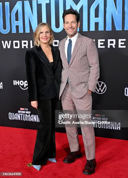 Julie Yaeger and Paul Rudd attend Marvel Studios' “Ant-Man and The Wasp: Quantumania" at Regency Village Theatre on February 06, 2023 in Los Angeles,...