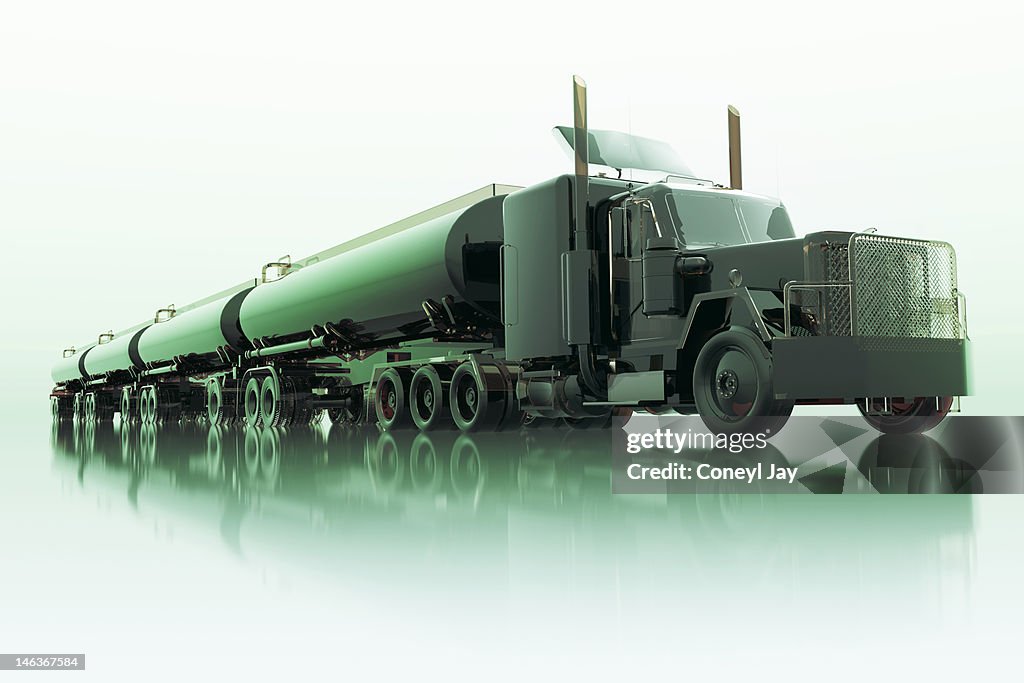 CGI of crude oil tanker truck