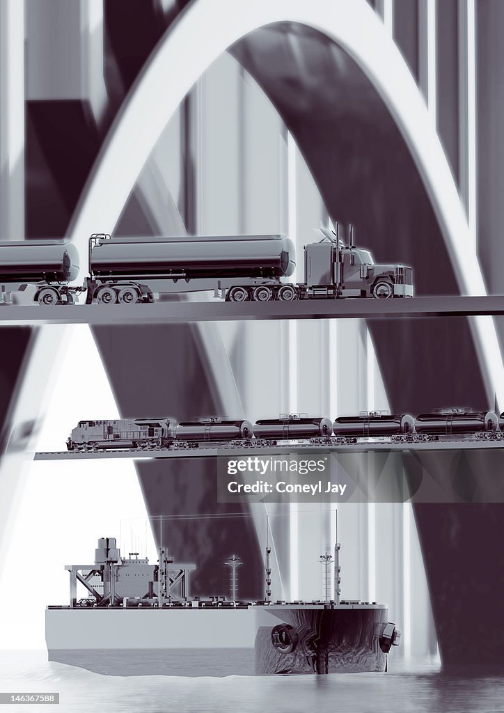 CGI of crude oil transportation vehicles