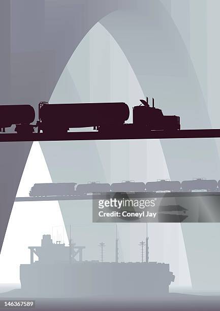 cgi of crude oil transportation vehicles - llandysul stock pictures, royalty-free photos & images