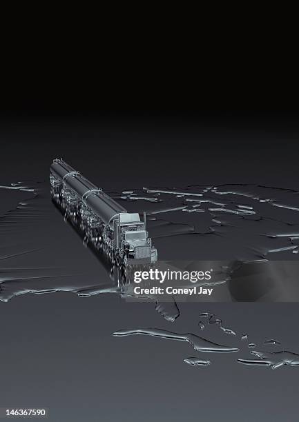 cgi of crude oil tanker truck on map of usa - llandysul stock illustrations