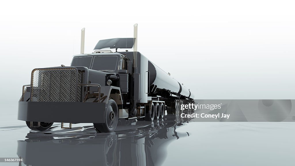 CGI of fuel tanker truck