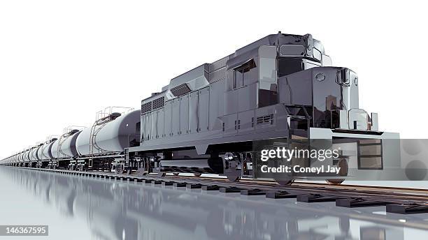 cgi of fuel freight train and locomotive - cargo train stock pictures, royalty-free photos & images