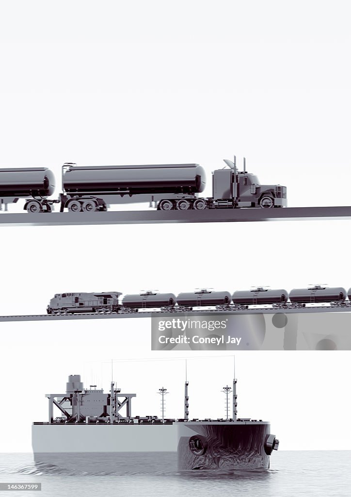 CGI of crude oil transportation vehicles