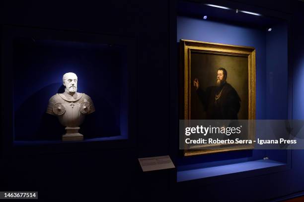 Portraits of Pedro Alvarez de Toledo father of Eleonora da Toledo painted by italian rinascimental artist Tiziano Vecellio part of the exhibiton...