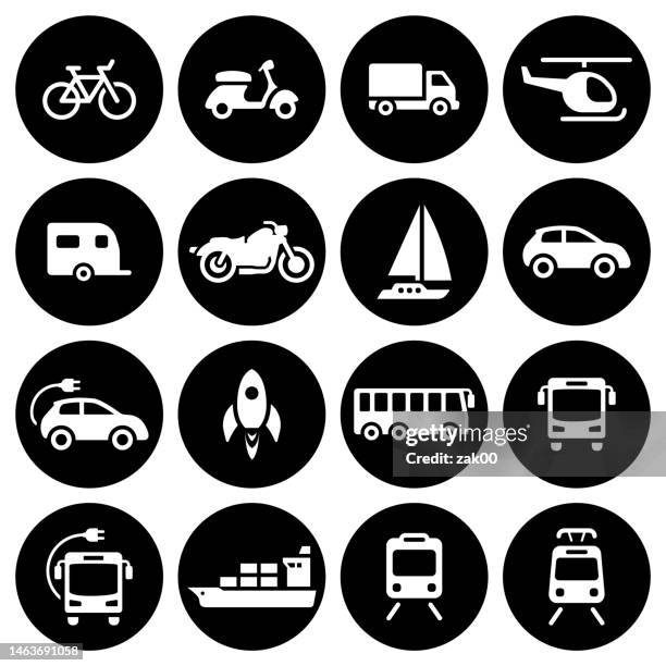 vehicle icons - bus front stock illustrations