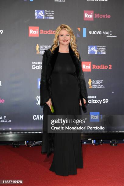 Italian dancer and showgirl Angela Melillo attends at the red carpet during the David di Donatello 2018 Awards ceremony at De Paolis Studios. Rome ,...