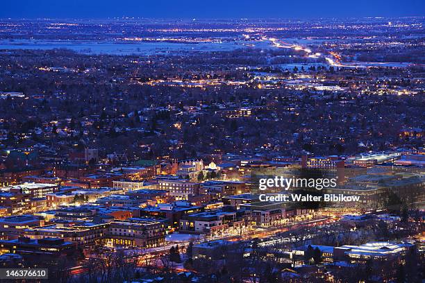 city view from flagstaff mountain - boulder co stockfoto's en -beelden