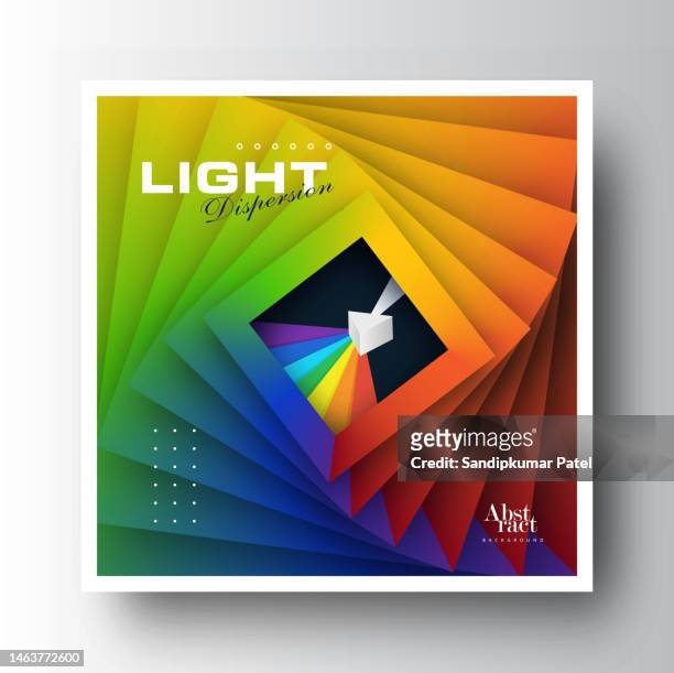 dispersion. buntes lichtspektrum. experimentieren sie mit glasprisma und lichtstrahl. - lichtbrechung stock-grafiken, -clipart, -cartoons und -symbole