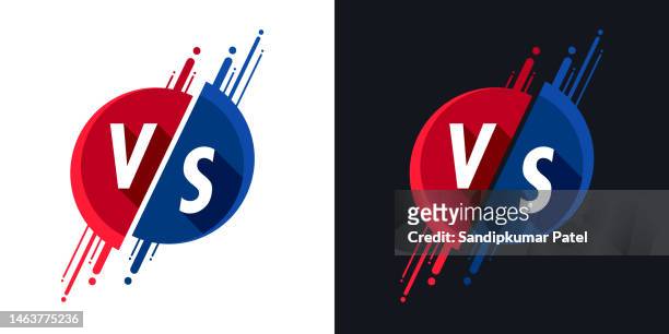 vs vircle shape letters design - sporting term stock illustrations