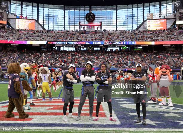 Players Amon-Ra St. Brown of the Detroit Lions, CeeDee Lamb of the Dallas Cowboys, Justin Jefferson of the Minnesota Vikings and Terry McLaurin of...