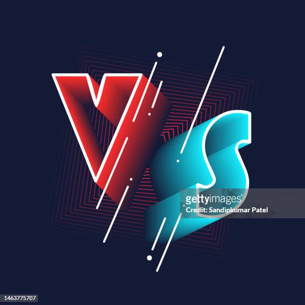 bright poster symbols of confrontation vs, can be the same emblem. - letter v stock illustrations