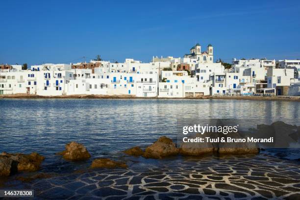 greece, cyclades, paros, naoussa - paros greece stock pictures, royalty-free photos & images