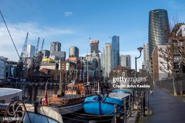 General view of various apartment buildings including the Harcourt Gardens under construction with Berkely, the Hampton Tower and Arena Tower as...