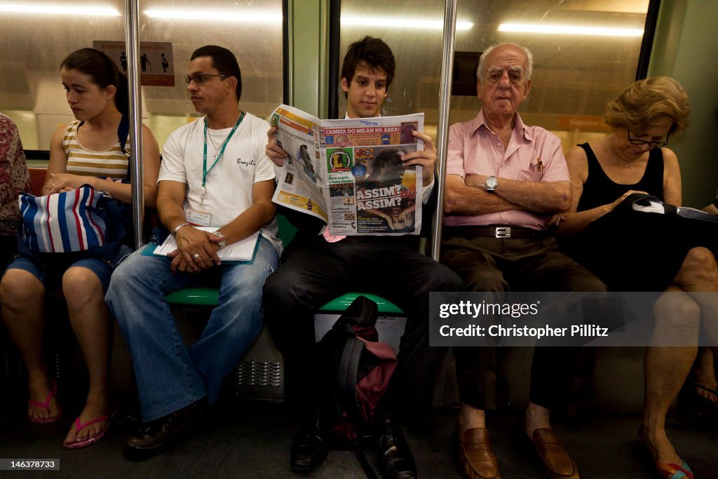 Brazil - Passengers on metro system