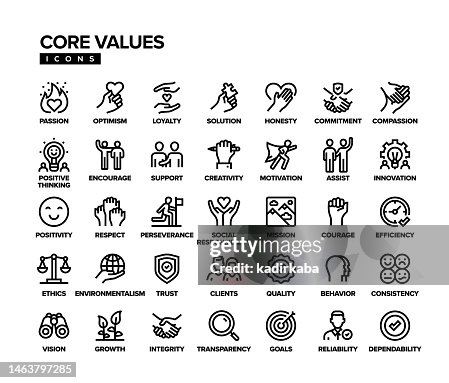 Core Values Line Icon Set Core Values Line Icon Set